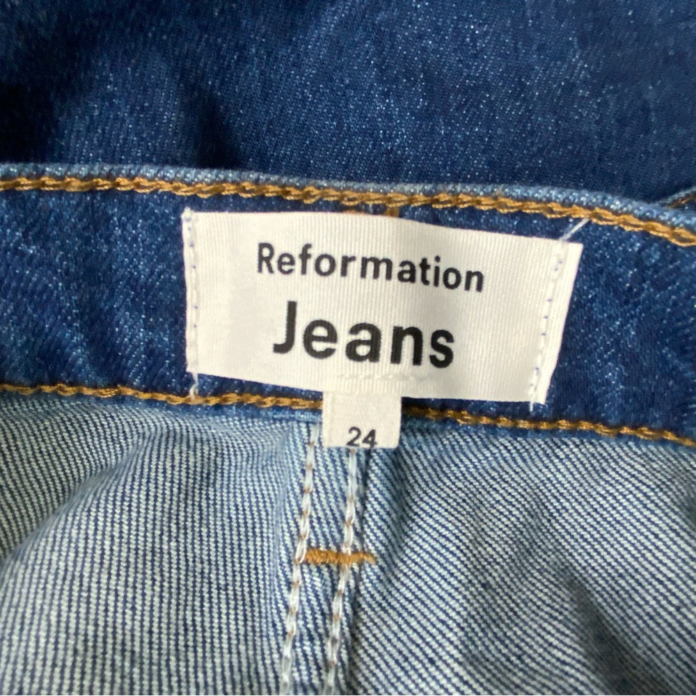Reformation Alyssa High Waist Wide Leg Long Jeans Women’s Size 24. Baltic Wash. - Picture 7 of 8